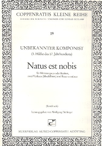 Natus est nobis  für Mezzosopran (Bariton), 2 Violinen und Bc  Partitur