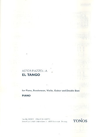 El Tango&nbsp;&nbsp;for recitator, piano, bandoneon, violin, guitar and double bass&nbsp;&nbsp;Stimmen