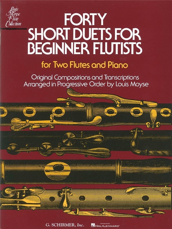 40 short Duets for beginner Flutists  für 2 Flöten und Klavier  