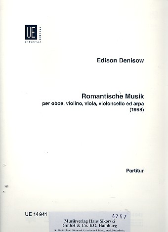 Romantische Musik für Oboe,  Violine, Viola, Violoncello, Harfe  Partitur (1968)