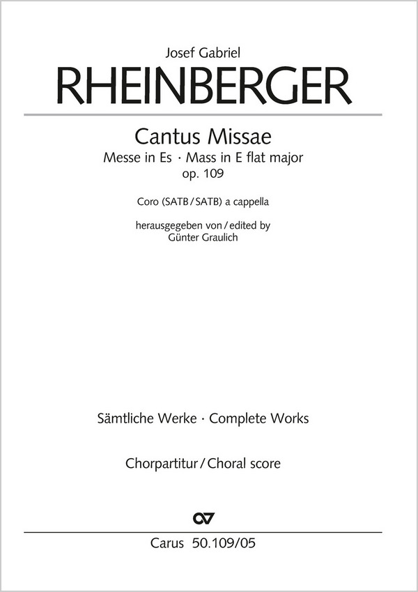 Missa Es-Dur&nbsp;&nbsp;Cantus missae op.109&nbsp;&nbsp;Partitur