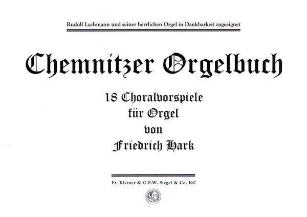 Chemnitzer Orgelbuch  für Orgel  