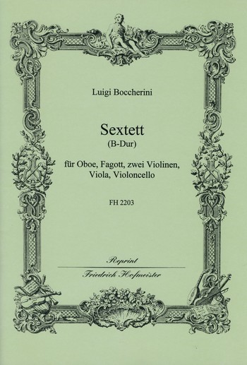 Sextett B-Dur für Oboe, Fagott, 2 Violinen&nbsp;&nbsp;Viola und Violoncello&nbsp;&nbsp;