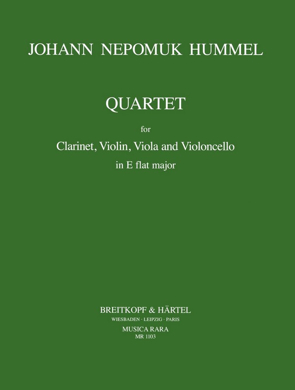 Quartett Es-Dur  für Klarinette und Streichtrio  Partitur und Stimmen