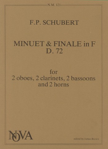 MINUET AND FINALE F MAJOR D72&nbsp;&nbsp;FOR 2 OB/2CL/2BASSOONS AND 2 HORNS&nbsp;&nbsp;PARTS