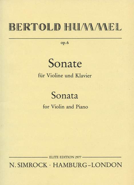 Sonate op.6&nbsp;&nbsp;für Violine und Klavier&nbsp;&nbsp;