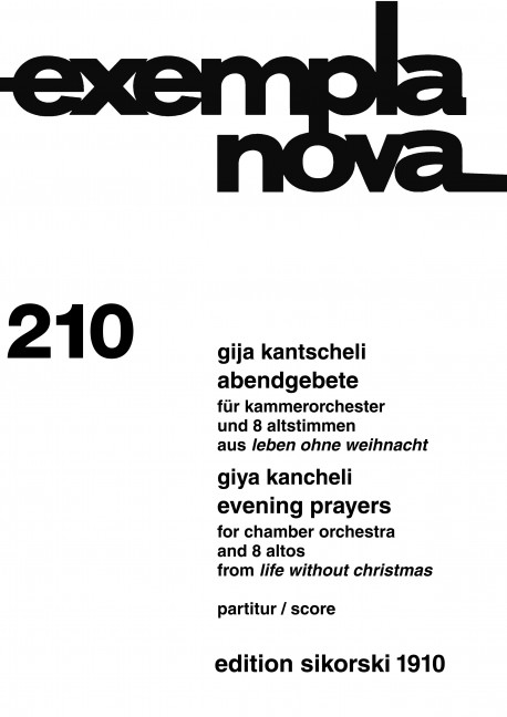 Abendgebete für Kammerorchester  und 8 Altstimmen  studienpartitur