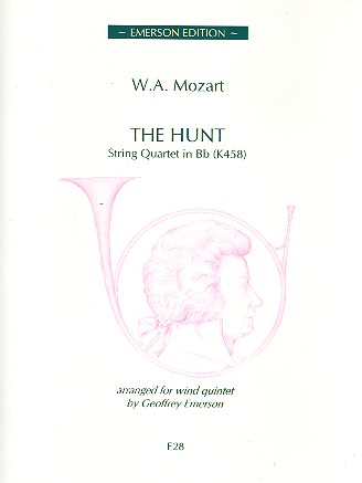 The Hunt KV458&nbsp;&nbsp;for flute, oboe, clarinet, bassoon and horn&nbsp;&nbsp;parts