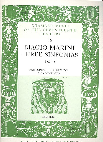 Three sinfonias op.1   for soprano instrument and continuo  