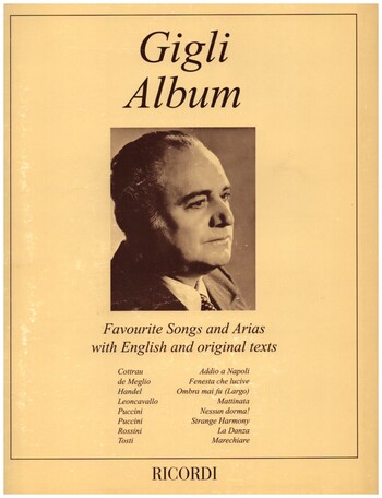 GIGLI ALBUM FAVOURITE ARIAS (EN/&nbsp;&nbsp;IT) FUER GESANG UND KLAVIER&nbsp;&nbsp;