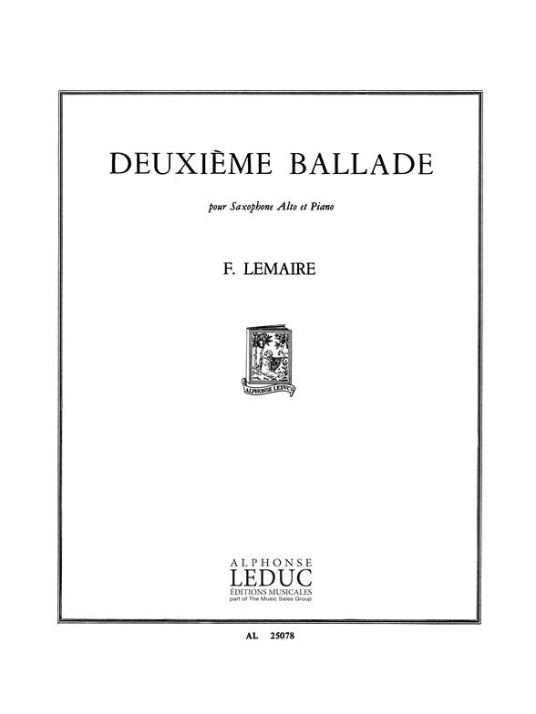 BALLADE NO.2 POUR SAXOPHONE ALTO&nbsp;&nbsp;PIANO&nbsp;&nbsp;