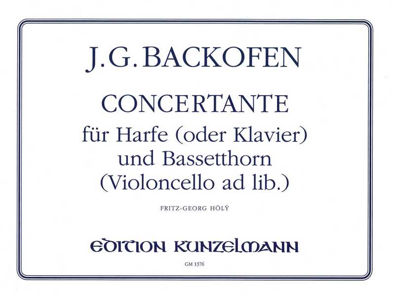Concertante&nbsp;&nbsp;für Harfe (Klavier) und Bassetthorn (Violoncello ad lib.)&nbsp;&nbsp;