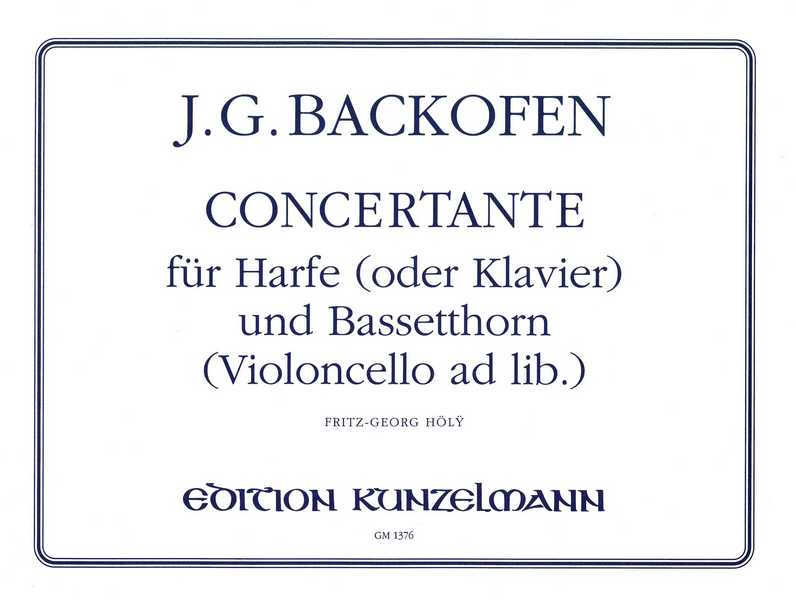 Concertante  für Harfe (Klavier) und Bassetthorn (Violoncello ad lib.)  