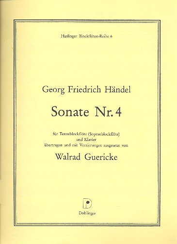 Sonate Nr.4 für Tenorblockflöte&nbsp;&nbsp;(Sopranblockflöte) und Klavier&nbsp;&nbsp;