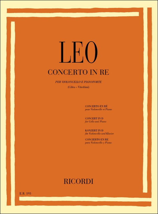 Concerto in re per violoncello e  pianoforte  