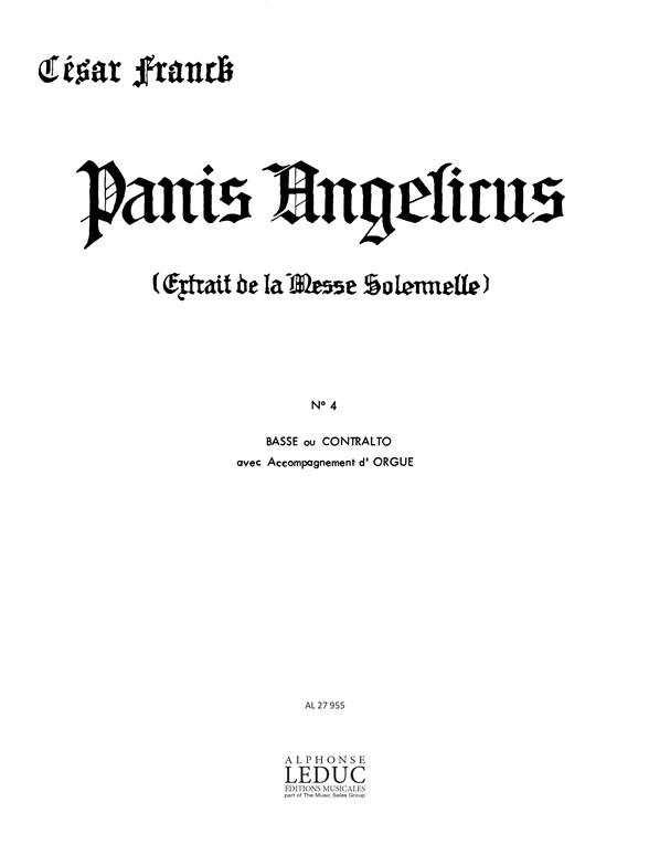 Panis angelicus pour basse ou  contralto et orgue  