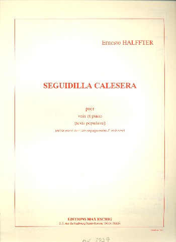 Seguidilla calesera&nbsp;&nbsp;pour voix et piano&nbsp;&nbsp;