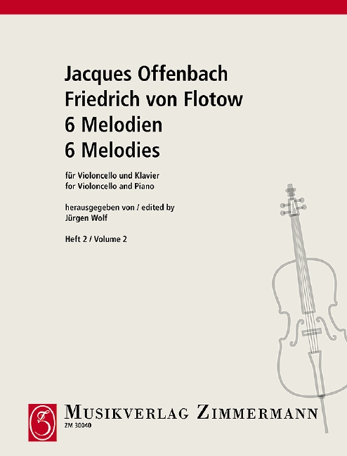 6 Melodien für Violoncello und&nbsp;&nbsp;Klavier Band 2&nbsp;&nbsp;Offenbach / Flotow