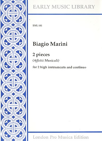 2 pieces (affetti musicali) for  2 recorders (high instruments) and bc  