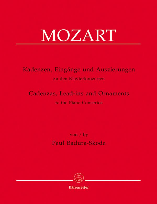 Kadenzen zu den Klavierkonzerten Wolfang Amadeus Mozarts &nbsp;&nbsp;für Klavier&nbsp;&nbsp;