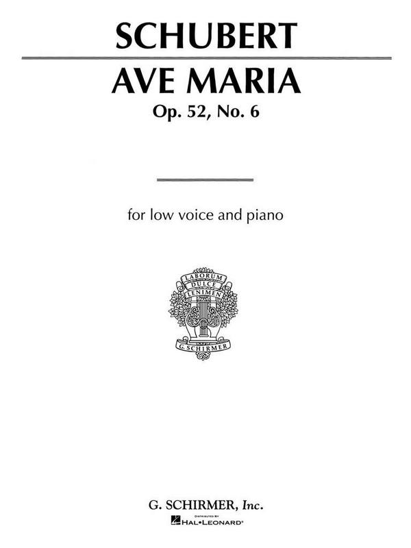 Ave Maria op.52,6 for low voice and  piano (dt/la/en)  
