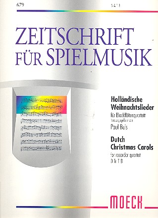 Holländische Weihnachtslieder  für 4 Blockflöten (SATB)  