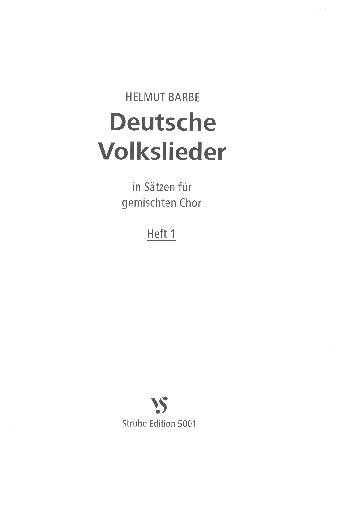 Deutsche Volkslieder Band 1  für gem Chor  
