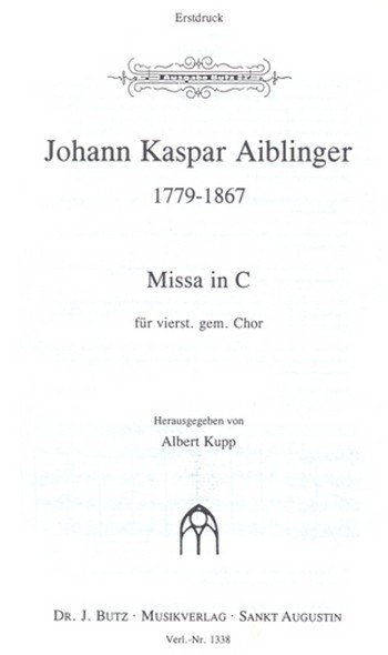 Missa in C&nbsp;&nbsp;für gem Chor a cappella&nbsp;&nbsp;Partitur