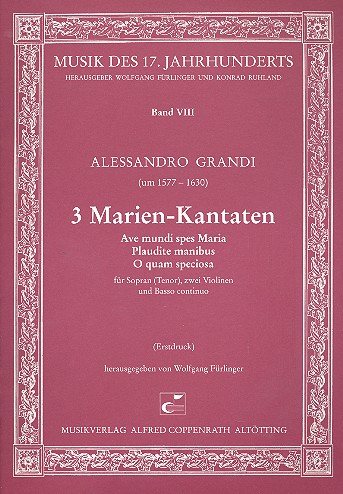 3 Marien-Kantaten  für Sopran (tenor), 2 Violinen und Bc  Partitur