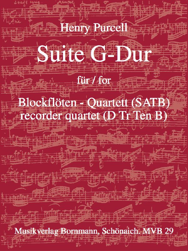 Suite G-Dur für&nbsp;&nbsp;4 Blockflöten (SATB)&nbsp;&nbsp;Partitur und Stimmen