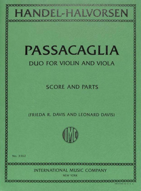 Passacaglia - Duo&nbsp;&nbsp;for violin and viola&nbsp;&nbsp;score and parts