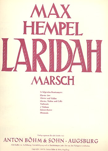 Laridah-Marsch   für Klavier  