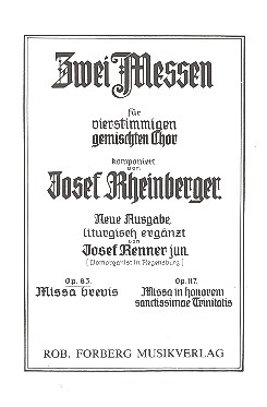 Missa brevis op.83 für gem Chor&nbsp;&nbsp;a cappella, Partitur&nbsp;&nbsp;