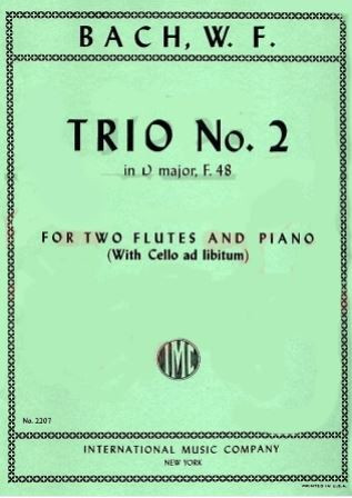 Trio D major no.2&nbsp;&nbsp;for 2 flutes and piano (cello ad lib.)&nbsp;&nbsp;SEIFFERT, MAX, ED.