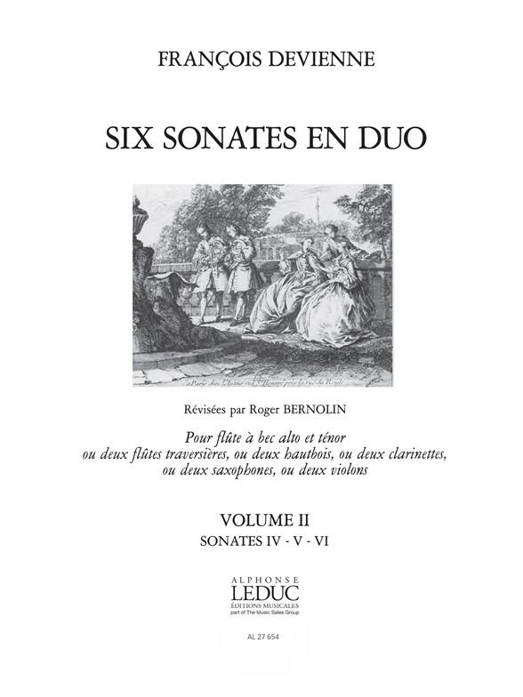 6 SONATES EN DUO VOL.2 POUR FLUTE  A BEC ALTO ET TENOR (OU 2 FL/2 HAUTBOIS  CLAR/SAX)                 BK