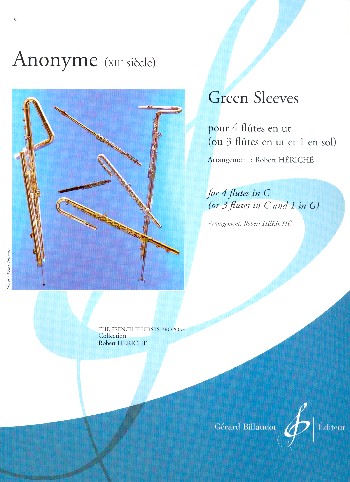 Greensleeves  pour 4 flutes en ut ou 3 flutes en ut et 1 flute en sol  partition et parties