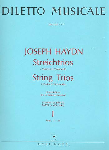 Streichtrios Nr.1-14 für&nbsp;&nbsp;2 Violinen und Violoncello&nbsp;&nbsp;Stimmen