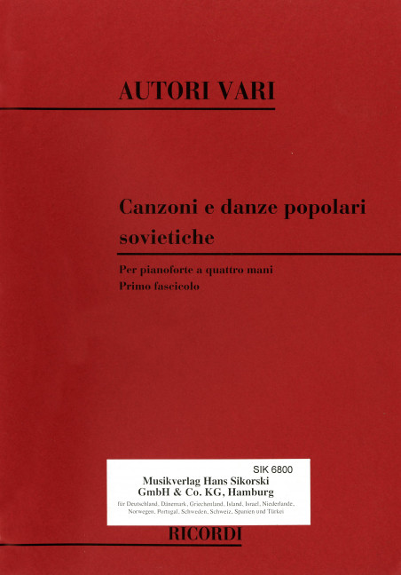 Sowjetische Volkslieder und Volkstänze Band 1&nbsp;&nbsp;für Klavier zu 4 Händen&nbsp;&nbsp;
