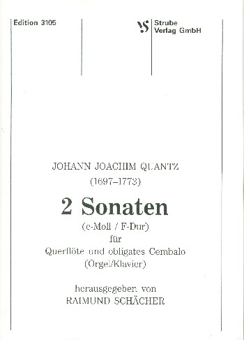 2 Sonaten (e-Moll / F-Dur ) für  Flöte und obligates Cembalo (Orgel, Klavier )  