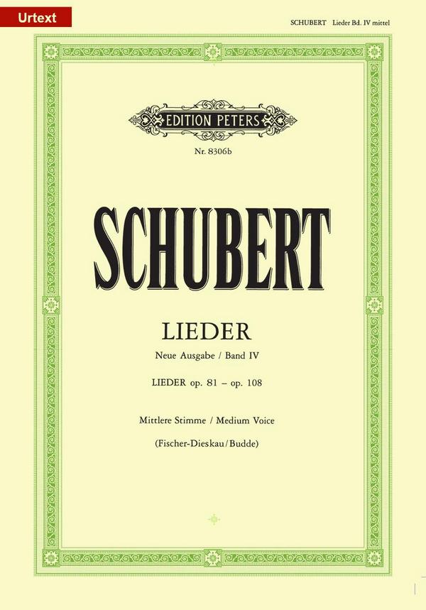 Lieder Band 4 (op.81 bis op.108)&nbsp;&nbsp;für Gesang (mittel) und Klavier&nbsp;&nbsp;