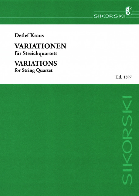 VARIATIONEN FUER STREICHQUARTETT&nbsp;&nbsp;UBER `DES FISCHERS LIEBESGLUECK´&nbsp;&nbsp;VON SCHUBERT, PARTITUR UND STIMMEN