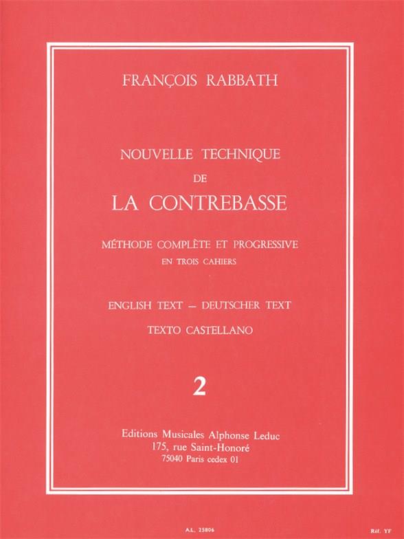 Nouvelle technique de la contrebasse&nbsp;&nbsp;vol.2 methode complete et progressive&nbsp;&nbsp;