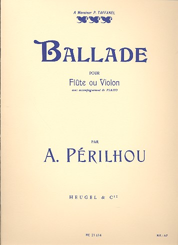 Ballade pour flûte ou violon et piano&nbsp;&nbsp;&nbsp;&nbsp;
