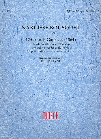 12 Grands Caprices  für Altblockflöte oder Flöte solo (1864)  
