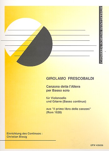 Canzona detta l'altera für  Violoncello und Gitarre (BC)  aus 'Il primo libro delle canzoni'