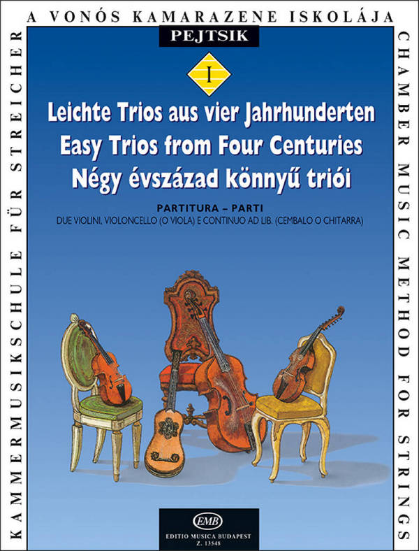 Leichte Trios aus 4 Jahrhunderten Band 1&nbsp;&nbsp;für 2 Violinen, Violoncello (Viola) und&nbsp;&nbsp;gitarre ad lib.,  Partitur und Stimmen