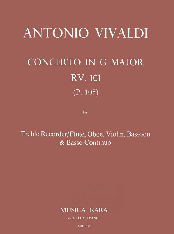 Concerto G-major RV101 (P105)&nbsp;&nbsp;for treble rec. (flute), oboe, violin, bassoon and bc&nbsp;&nbsp;