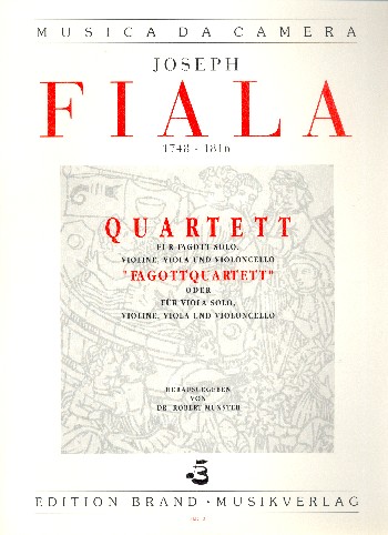 Quartett für Fagott (Viola) solo, Violine,  Viola und Violoncello  
