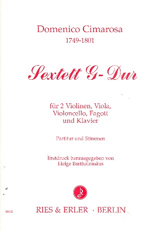 Sextett G-Dur für 2 Violinen,  Viola, Violoncello, Fagott, Klavier  Partitur und Stimmen
