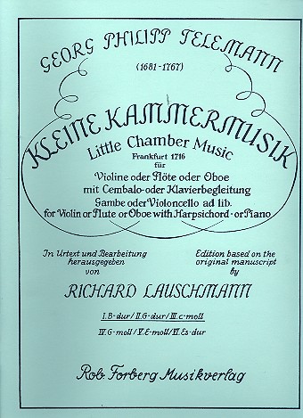 Kleine Kammermusik Band 1 für&nbsp;&nbsp;Violine (Flötel, Oboe) und Cembalo&nbsp;&nbsp;